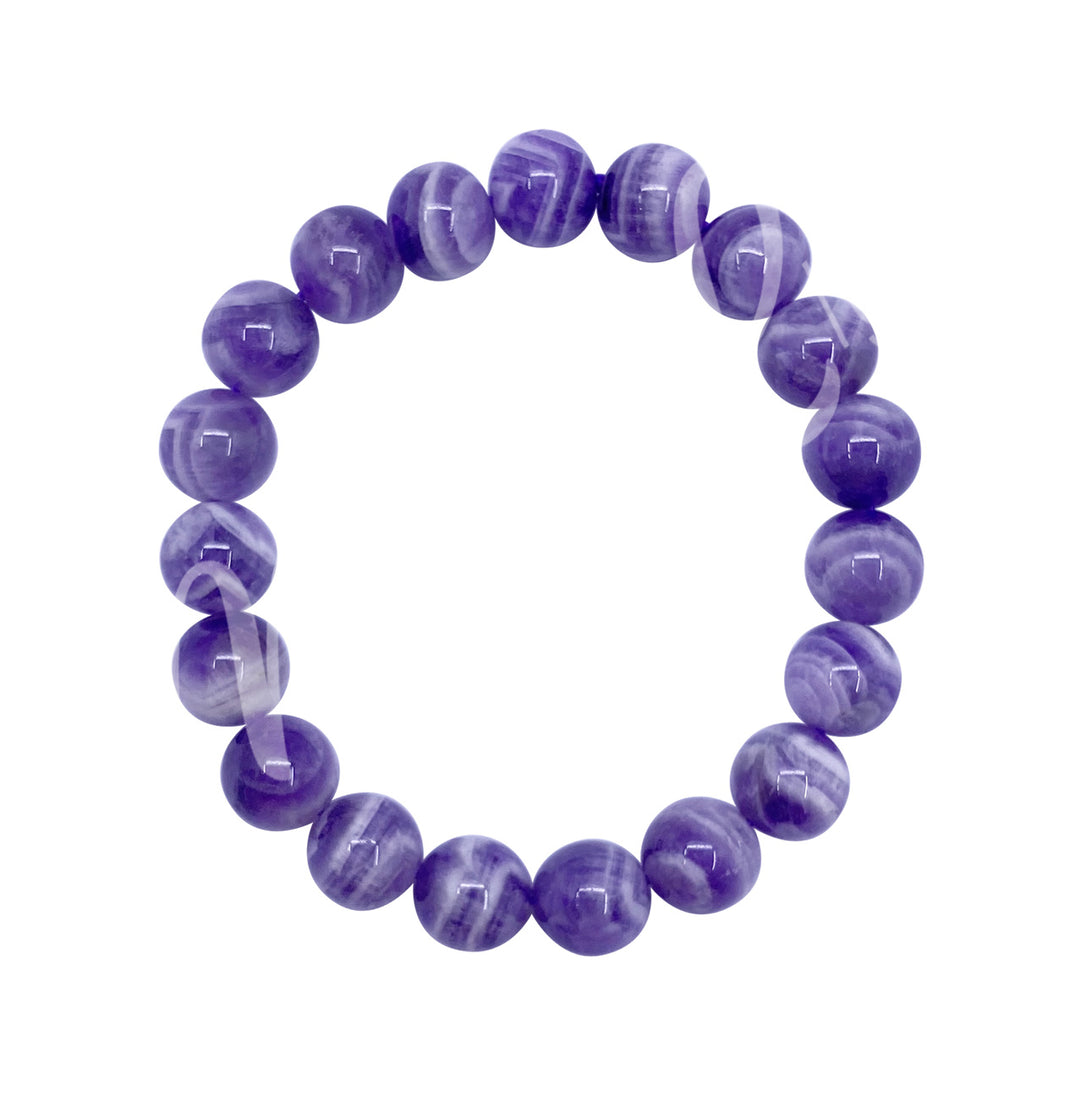 Bracelet Chevron Amethyst (10mm) 7.65-7.75"