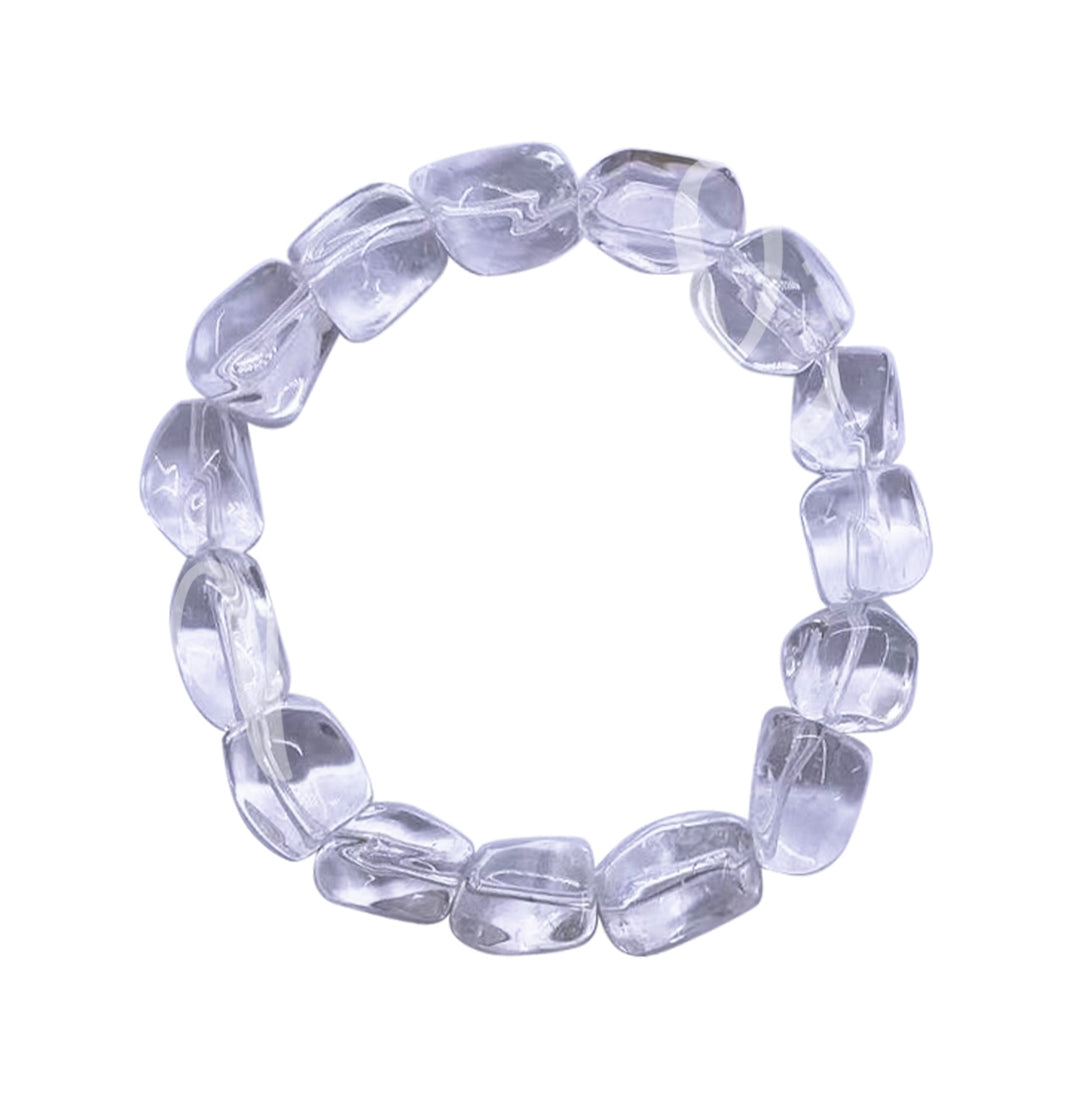 Bracelet Tumbled Stones Crystal Quartz Ex (10-14mm) 8-8.15"