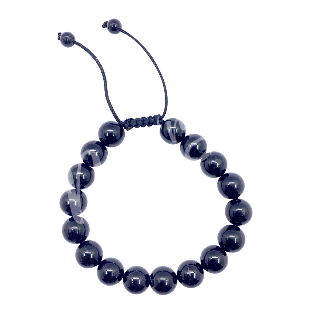 Bracelet Adjustable Black Tourmaline (10mm) 7-11"