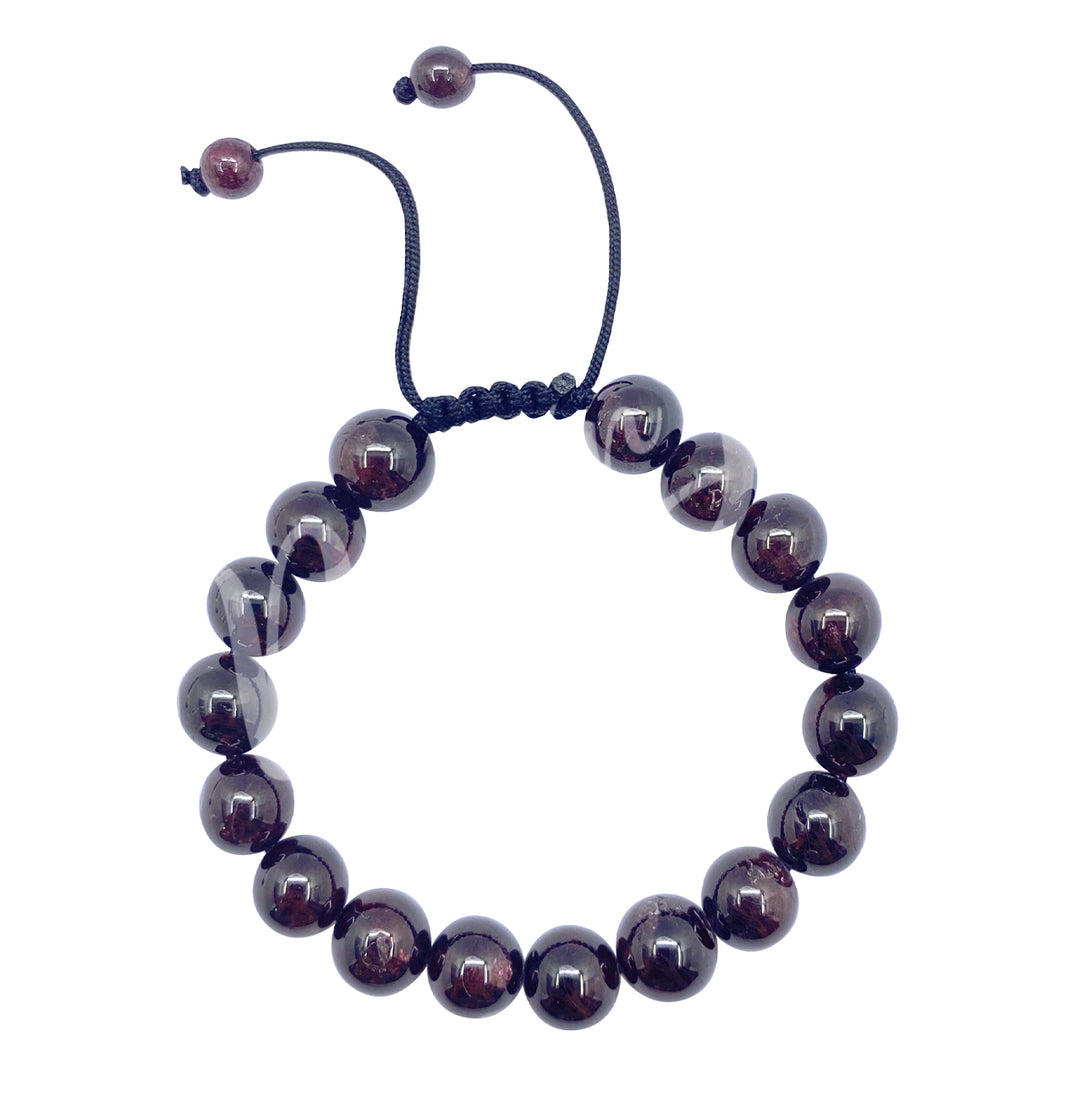Bracelet Adjustable Garnet (10mm) 7-11"