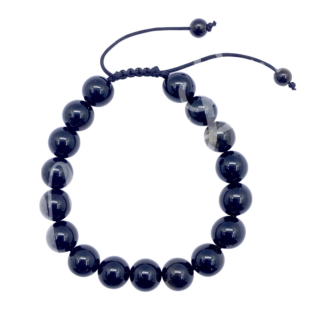 Bracelet Adjustable Goldsheen Obsidian (10mm) 7-11"