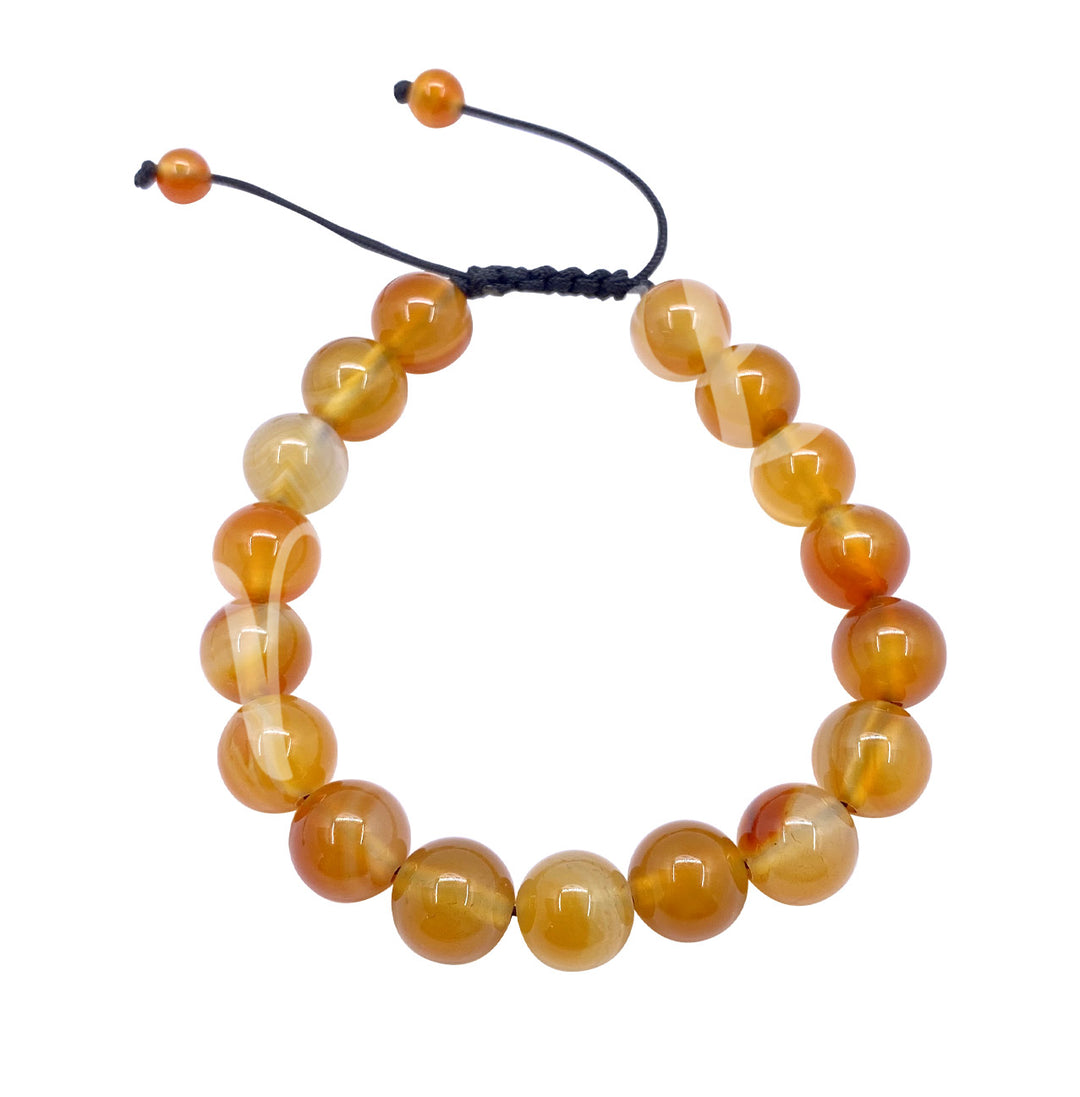 Pulsera ajustable de ágata roja (10 mm) 7-11"