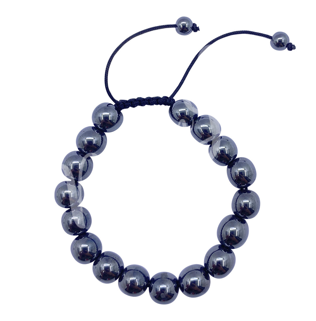 Pulsera Ajustable de Hematita (10 mm) 7-11"