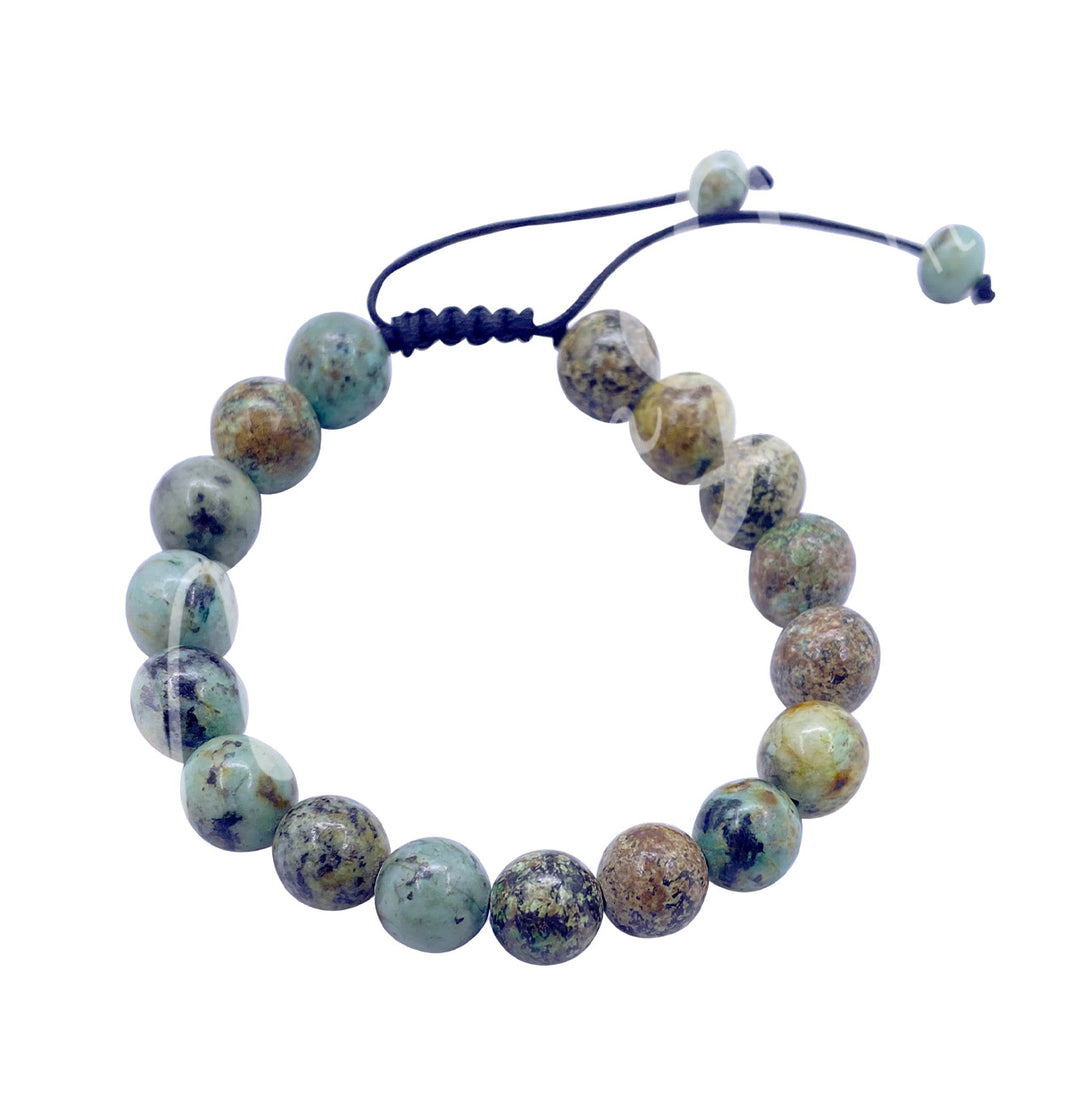 Bracelet Adjustable African Turquoise (10mm) 7-11"