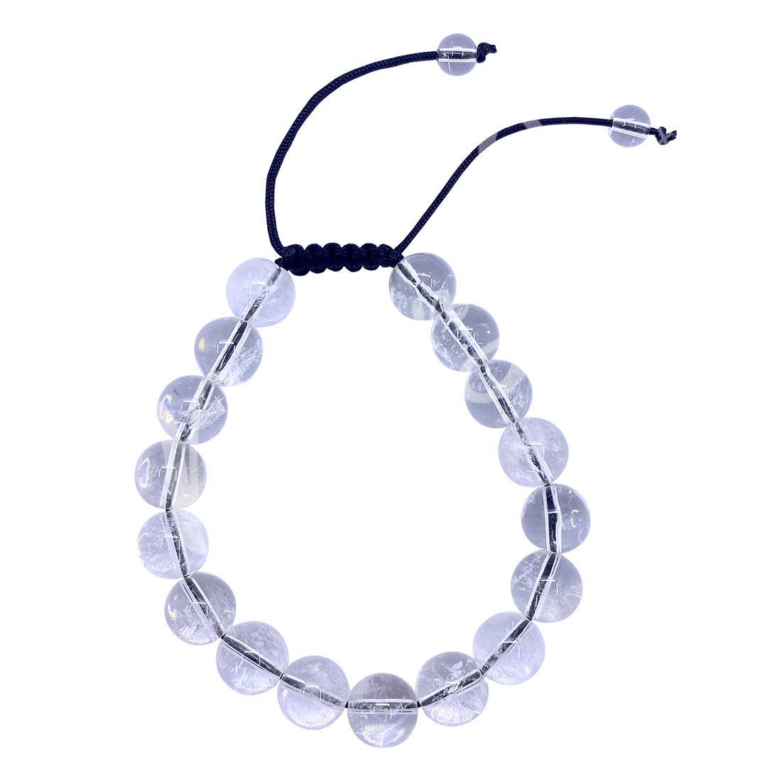 Bracelet Adjustable Crystal Quartz (10mm) 7-11"