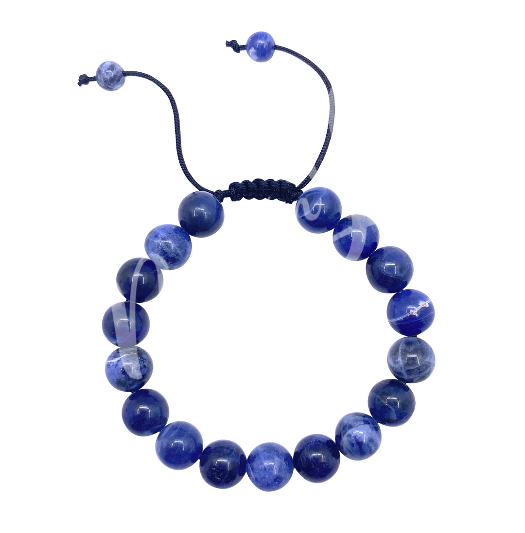Pulsera Ajustable de Sodalita (10 mm) 7-11"