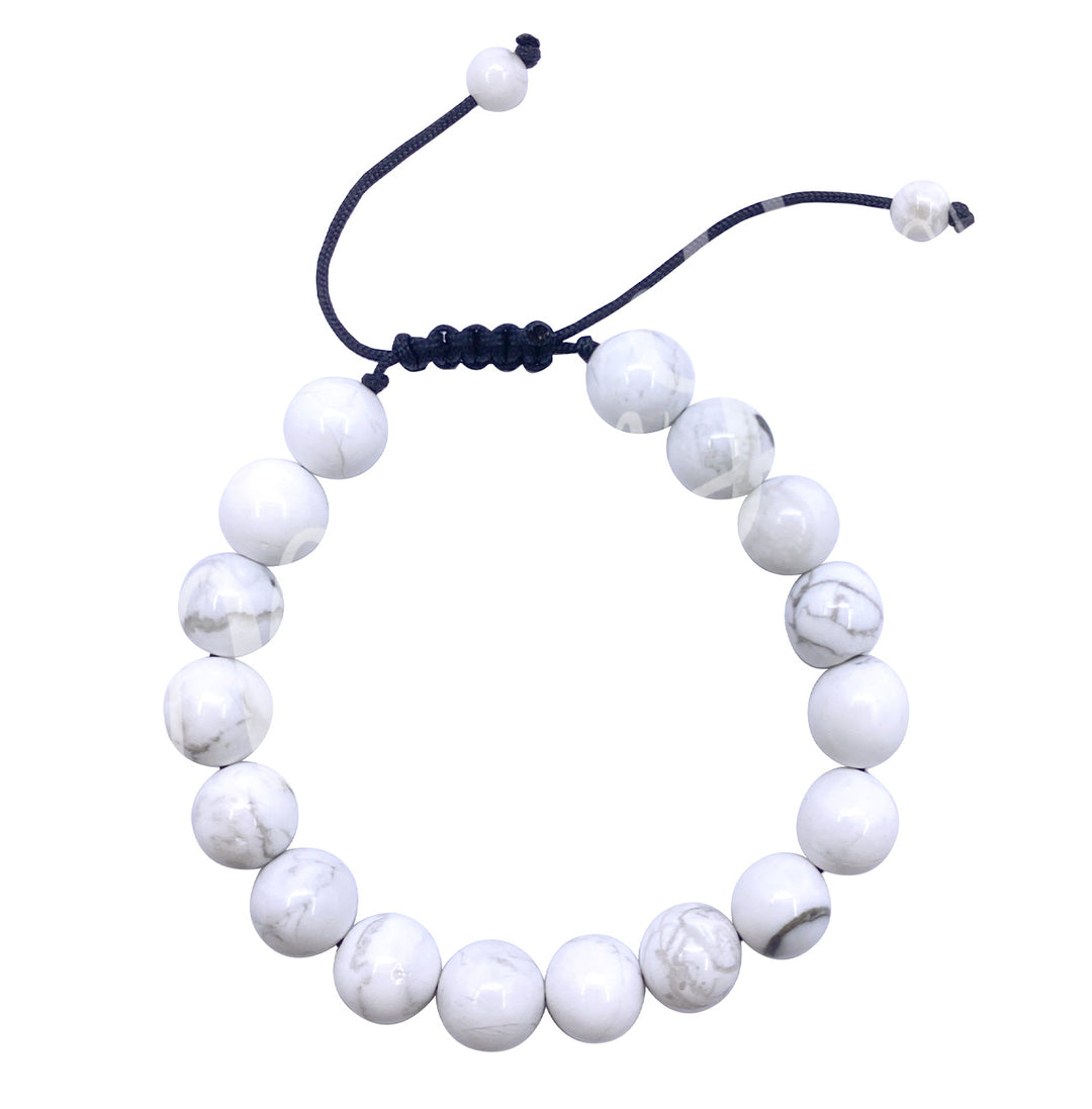 Pulsera ajustable de Howlite (10 mm) 7-11"