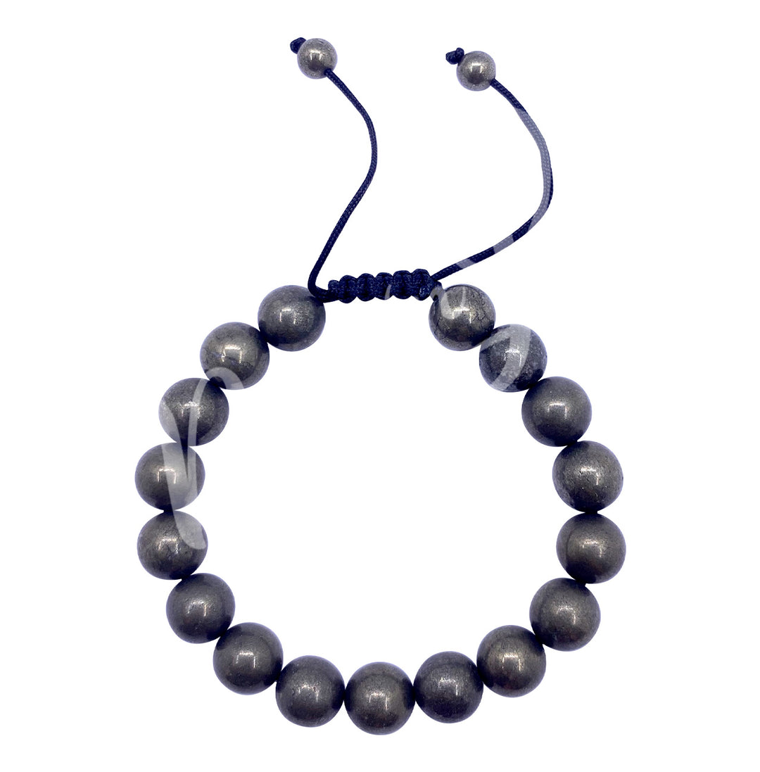 Pulsera ajustable de pirita (10 mm) 7-11"