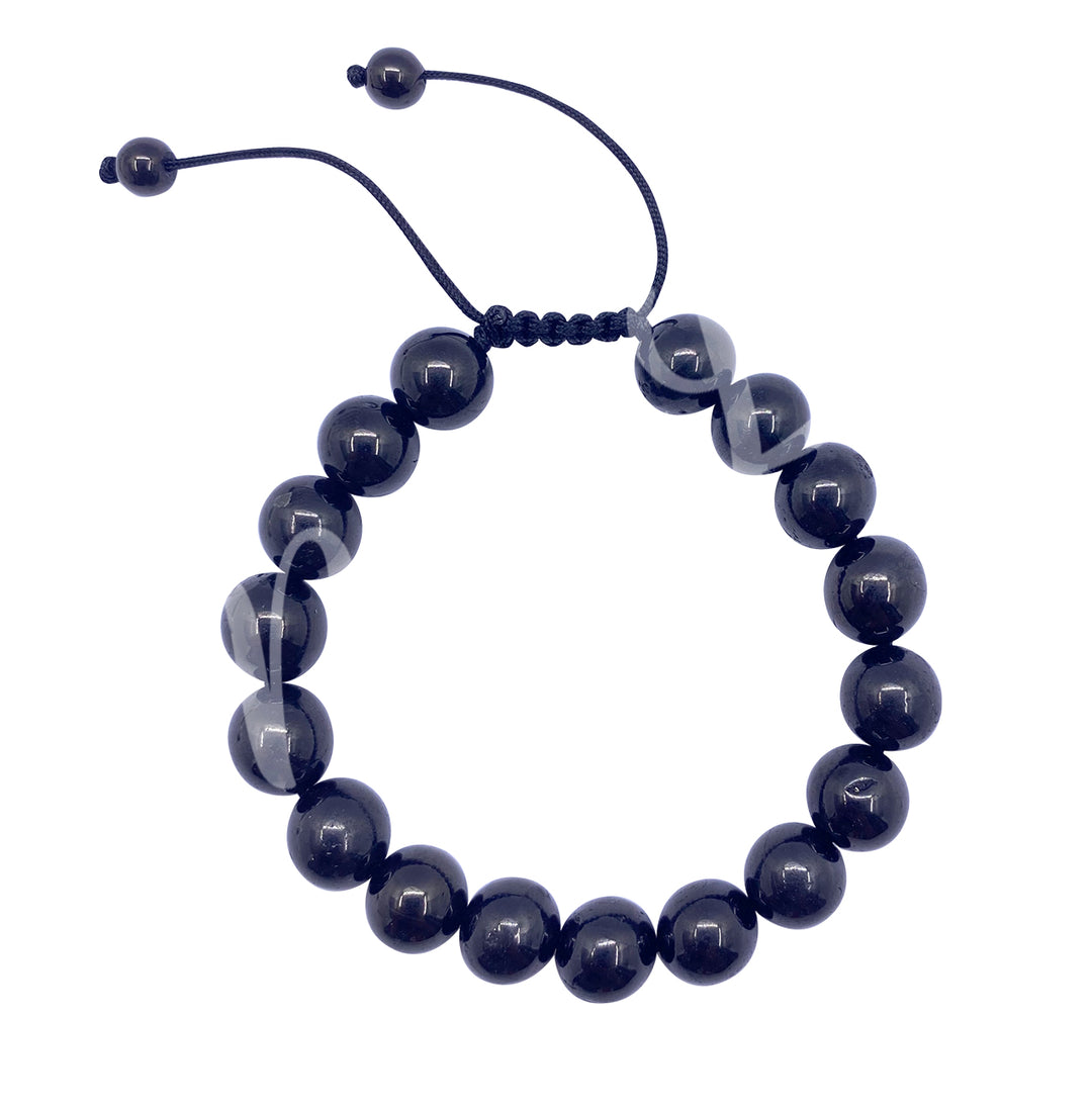 Bracelet Adjustable Jet (10mm) 7-11"