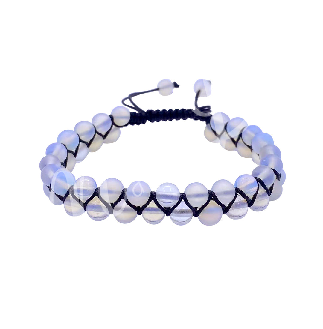 Bracelet Double Row Adjustable Opalite (6mm) 6.75-10.25″