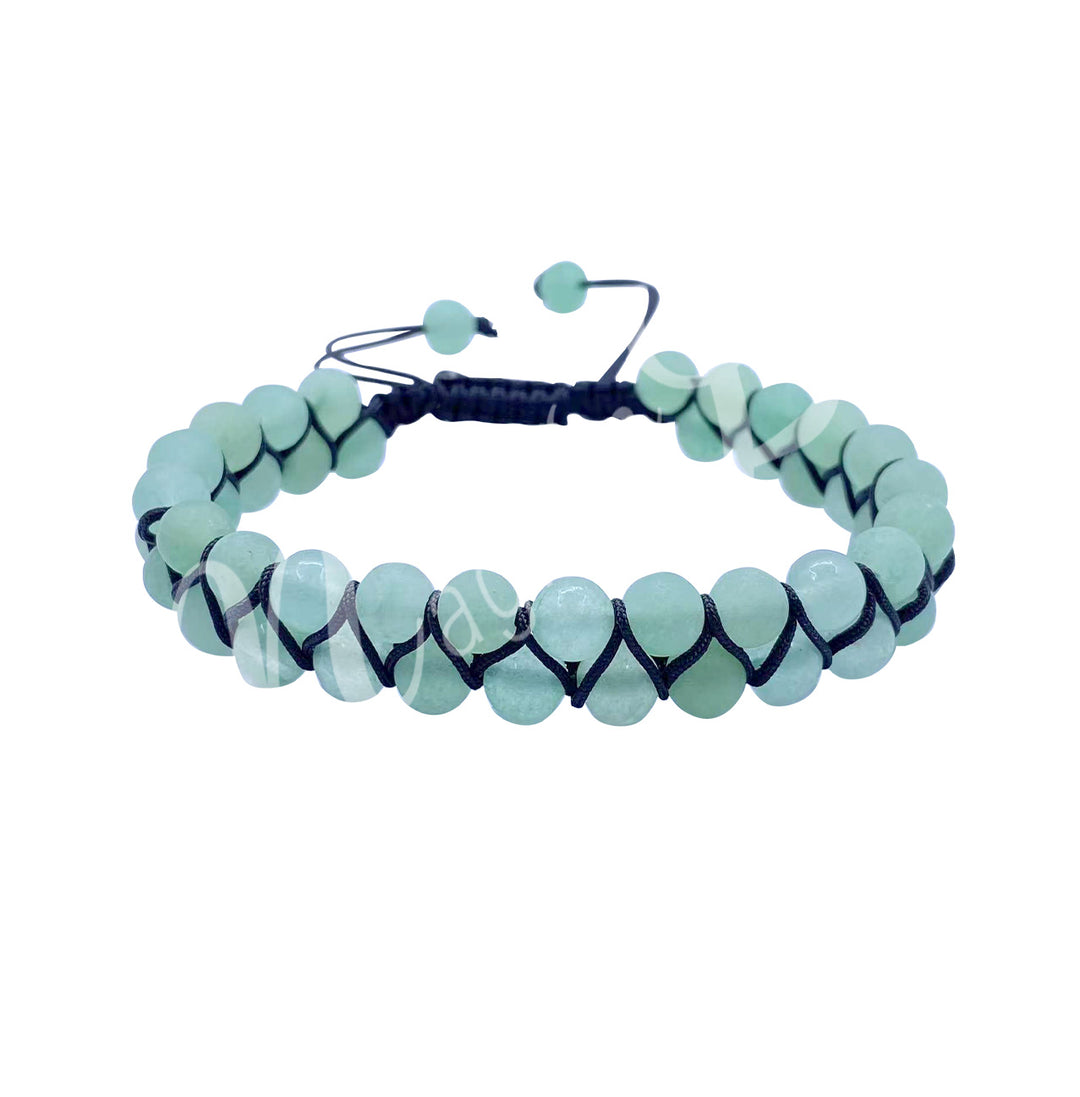 Bracelet Double Row Adjustable Green Aventurine (6mm) 6.75-10.25"