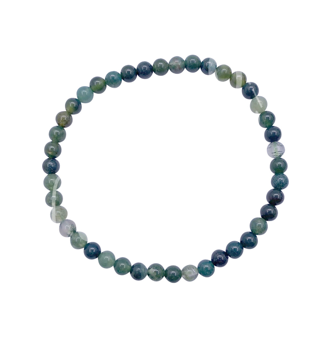 Bracelet Green Moss Agate (4-4.5mm) 7.15-7.25"