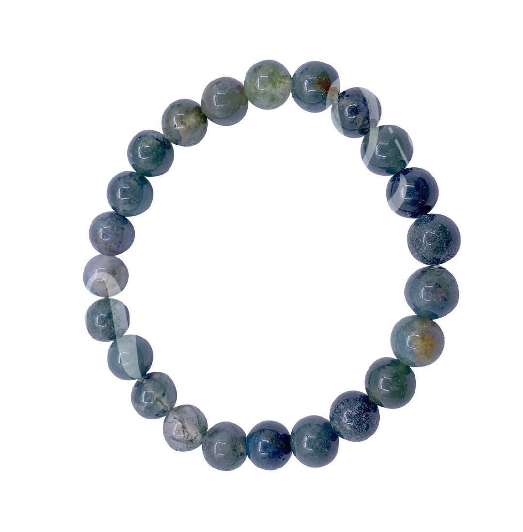 Bracelet Green Moss Agate (8-8.5mm) 7.15-7.25"