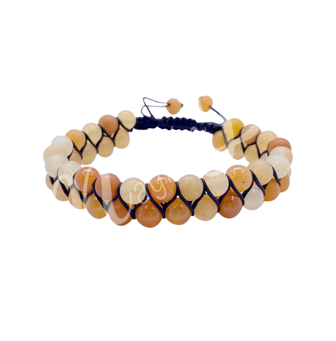 Bracelet Double Row Adjustable Red Aventurine (6mm) 6.75-10.25"