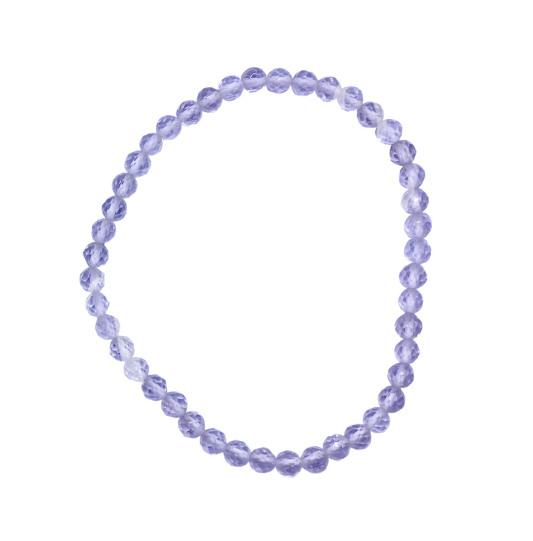Bracelet Faceted Stone Beads Crystal Quartz (3-4mm) 7.25-7.45"