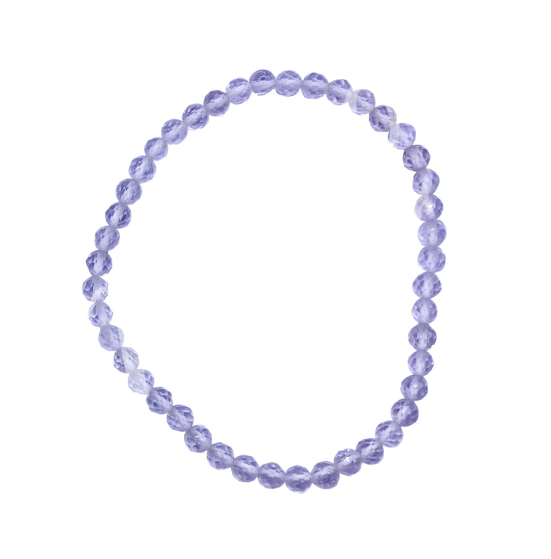 Bracelet Faceted Stone Beads Crystal Quartz (3-4 mm) 7.25-7.45"