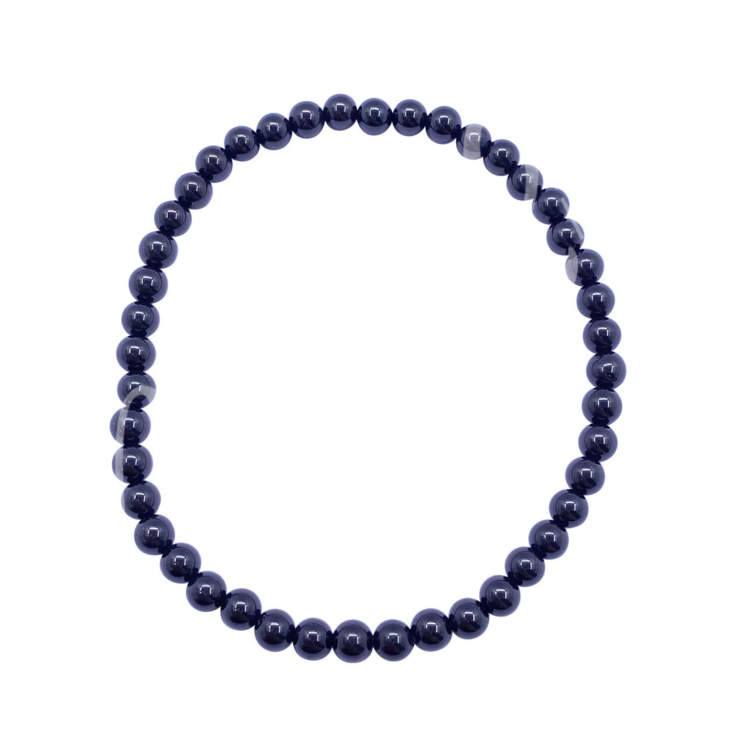 Pulsera de Espinela Negra (4mm) 7.25-7.45"