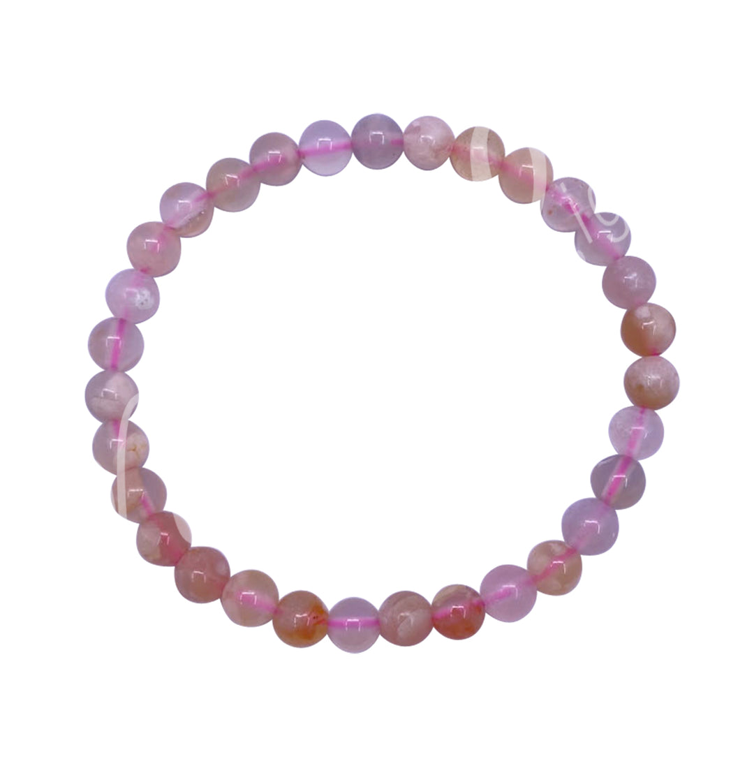 Bracelet Cherry Blossom Agate (6mm) 7.15-7.25"
