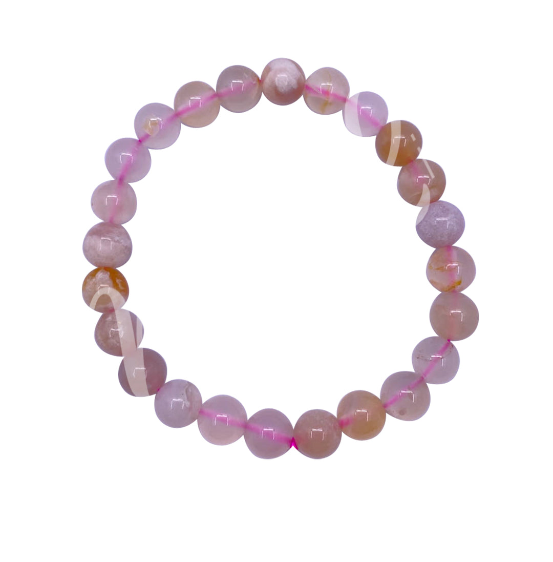 Bracelet Cherry Blossom Agate (8mm) 7.15-7.25"