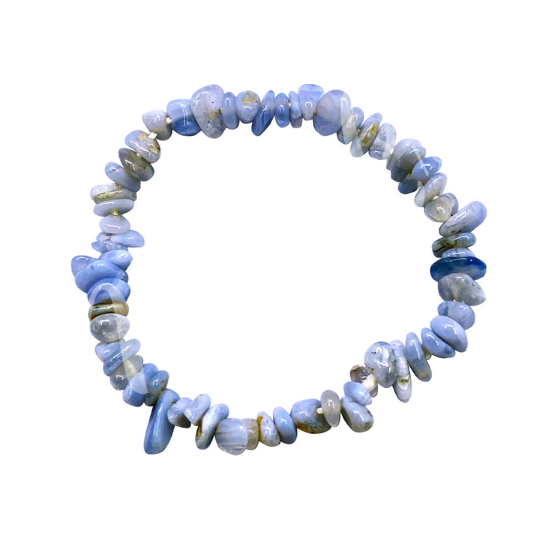 Bracelet Chips Blue Lace Agate (5-8mm) 7.15-7.25"