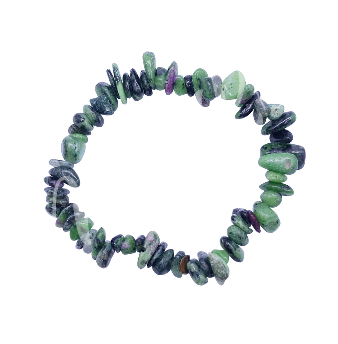 Bracelet Chips Ruby Zoisite (5-8mm) 7.15-7.25"