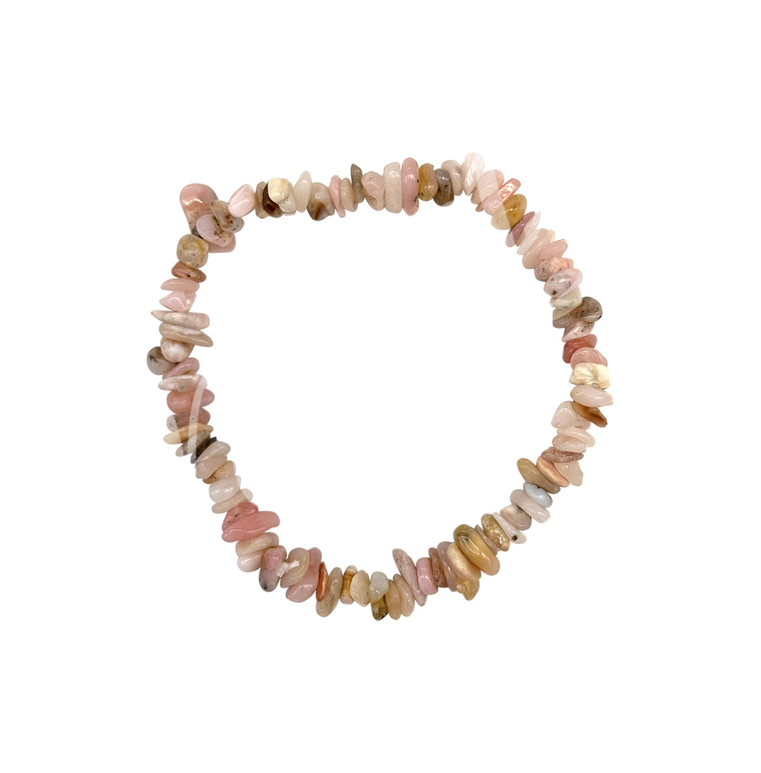 Bracelet Chips Pink Opal (5-8mm) 7.15-7.25"