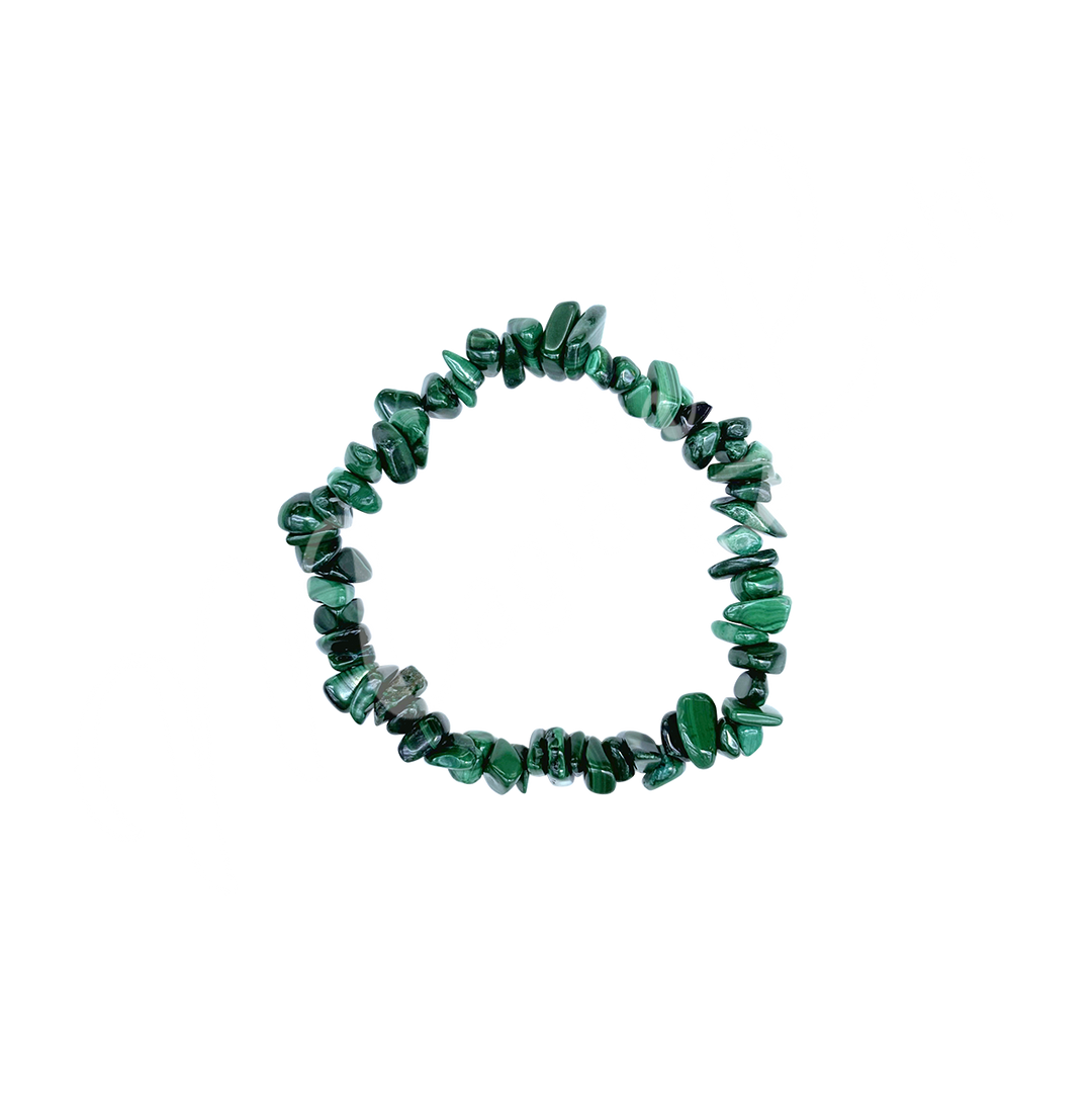 Bracelet Chips of Malachite (5-8 mm) 7.15-7.25"