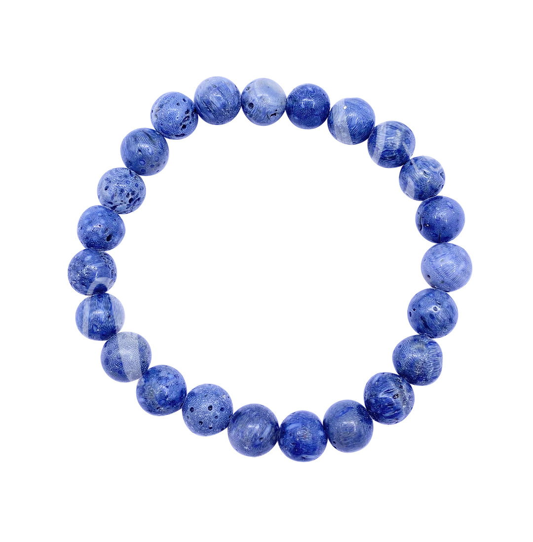 Bracelet Blue Coral (8mm) 7.15-7.25"