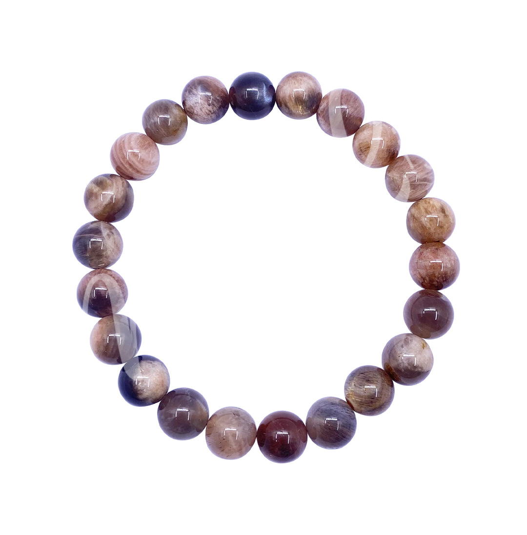 Pulsera de Piedra Luna Negra A (8 mm) 7,15-7,25"