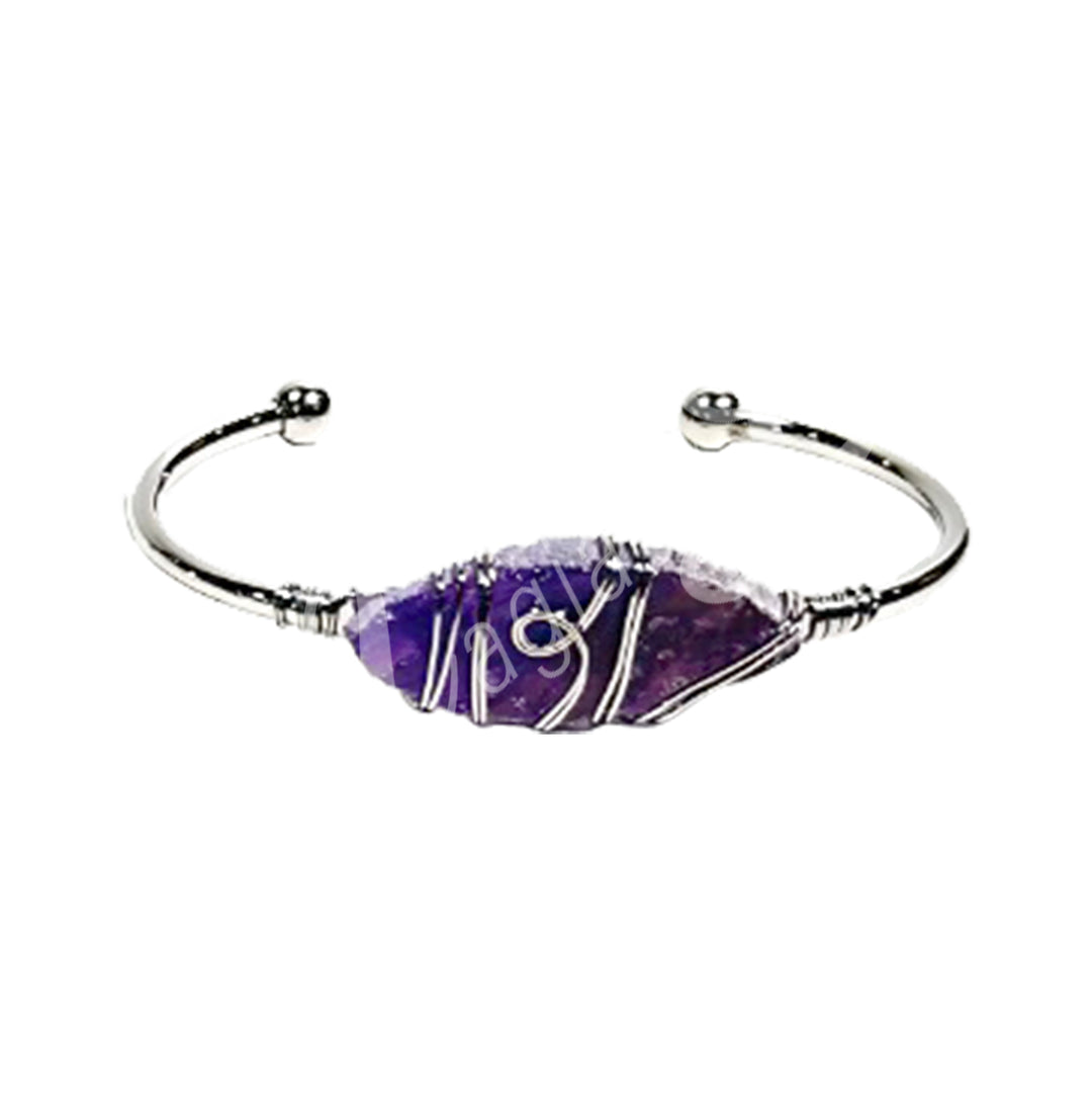 Bracelet Adjustable Wire Warped Amethyst