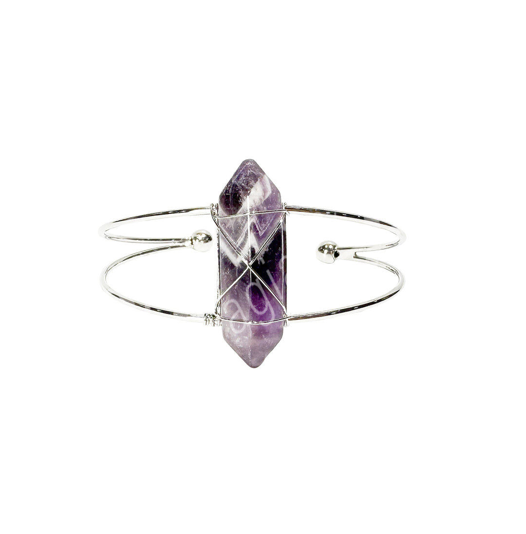 Bracelet Adjustable Wire Warped Amethyst Point