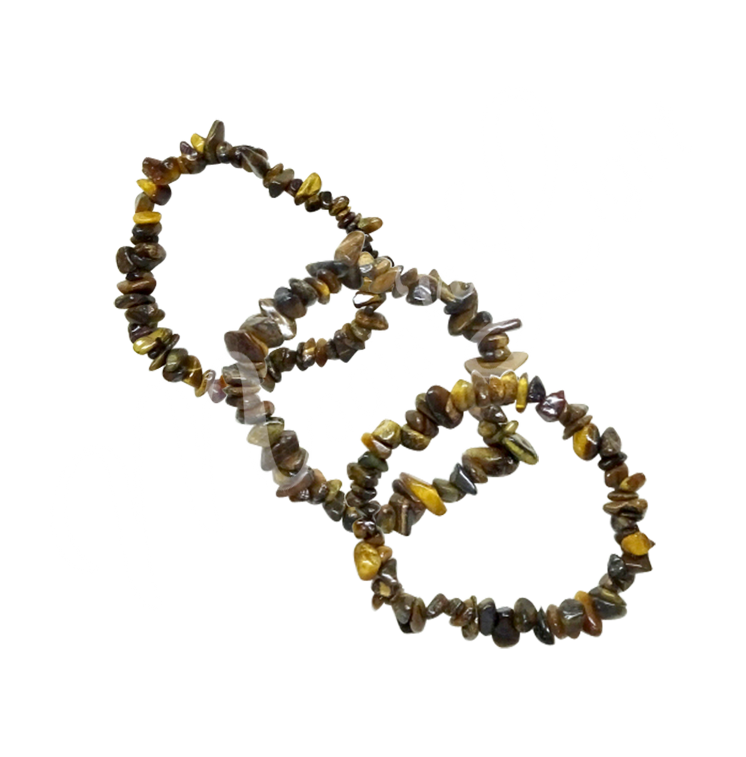Bracelet Chips of Tiger Eye (5-8 mm) 7.5"