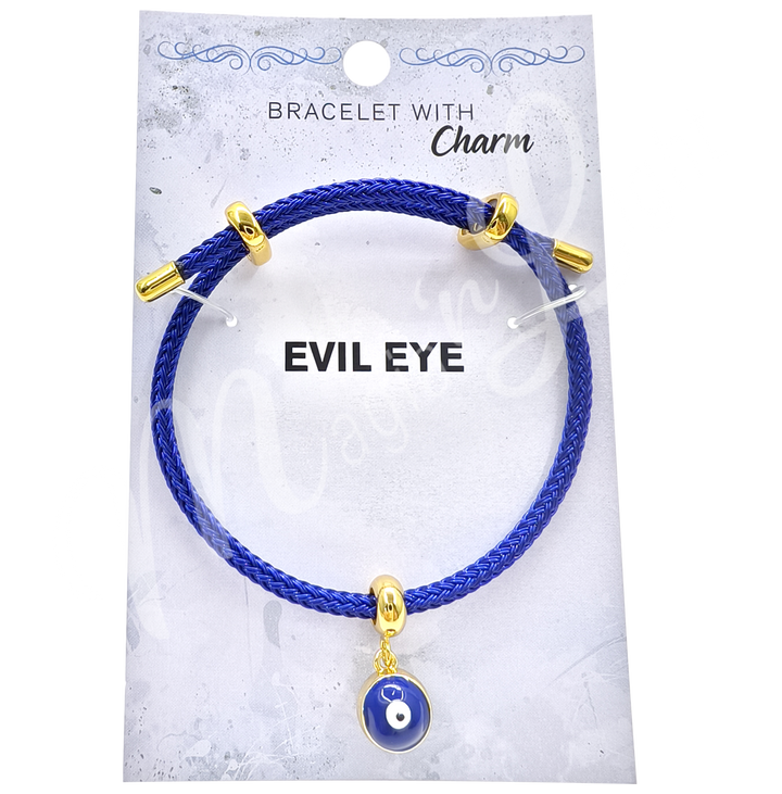 Bracelet Adjustable Evil Eye Musical Charm 11"