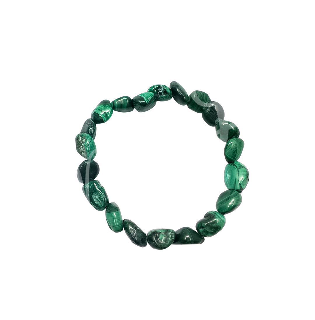 Bracelet Tumbled Stones Malachite (8 X 10 mm) 8-8.15"