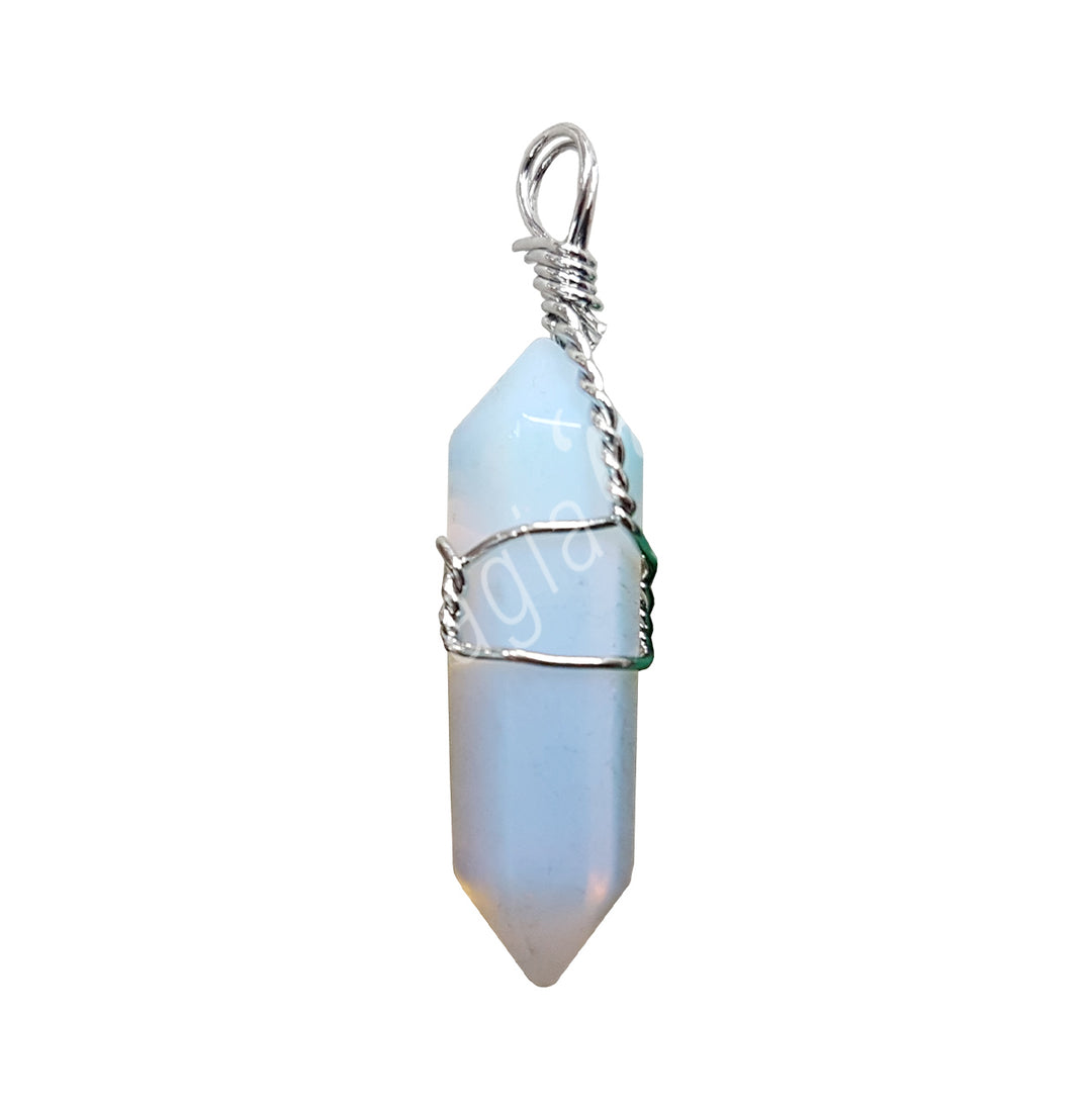 Pendant Wire Wrap Opalite 1.5-1.75″