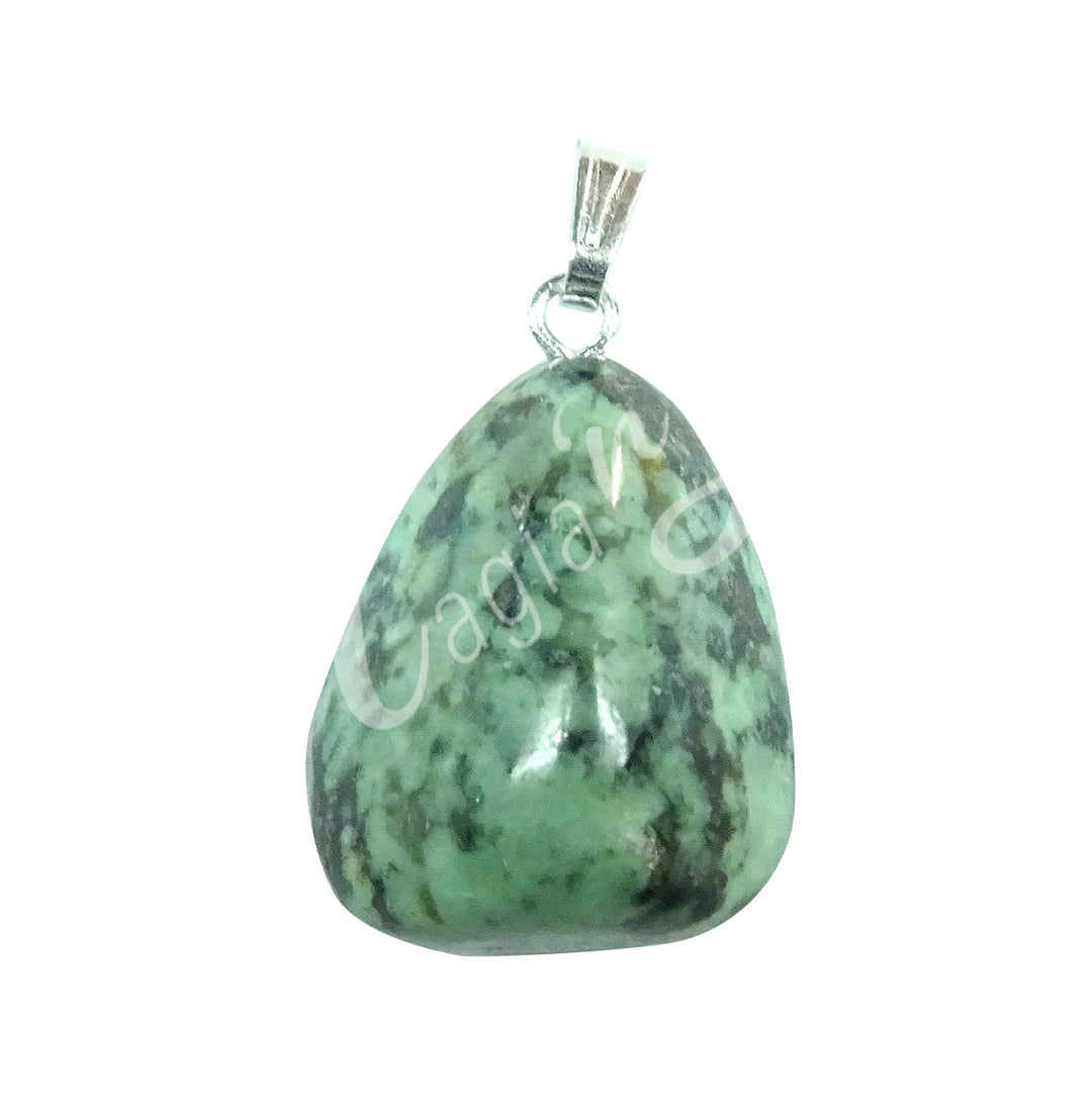 Pendant Tumbled Stone African Turquoise 0.75-1″