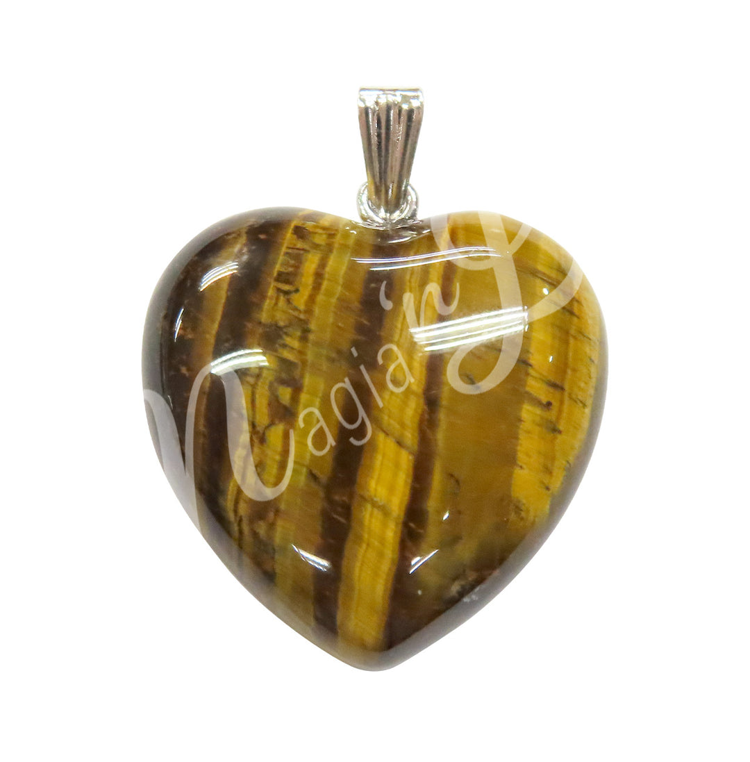 Pendant Heart Tiger Eye 1"