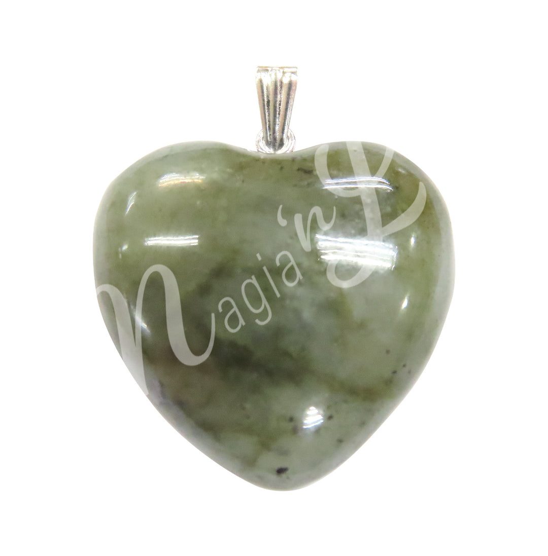 Pendant Heart Labradorite 1"