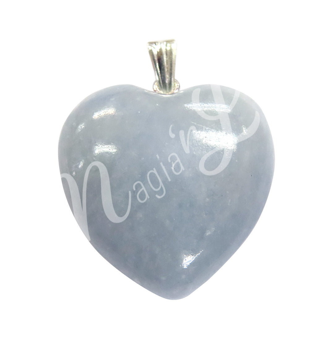 Pendant Heart Blue Calcite 1"
