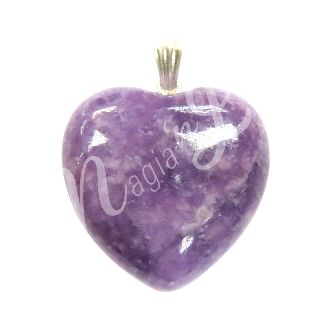 Pendant Heart Lepidolite 1"