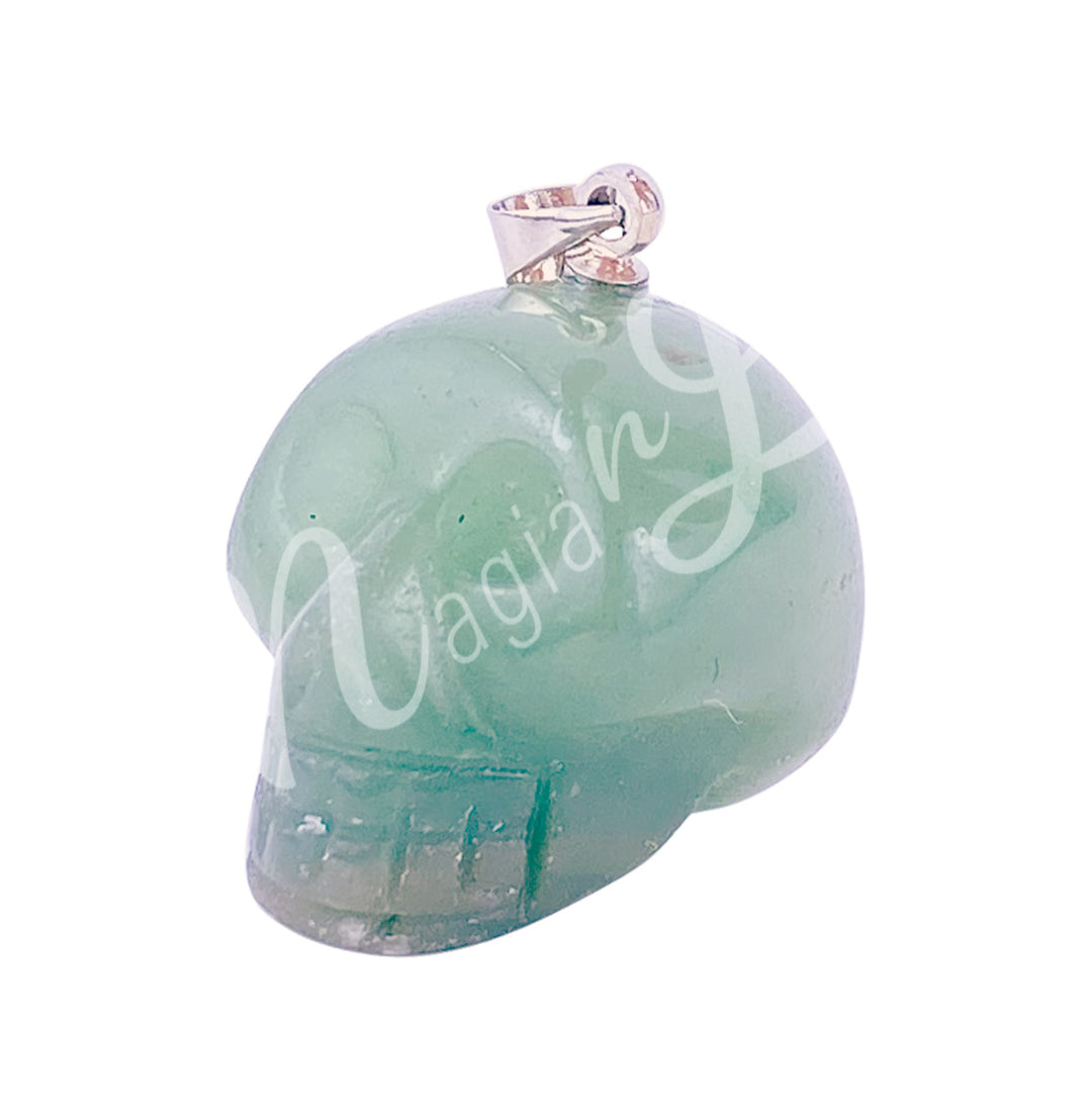 Pendant Skull Green Aventurine 0.75″