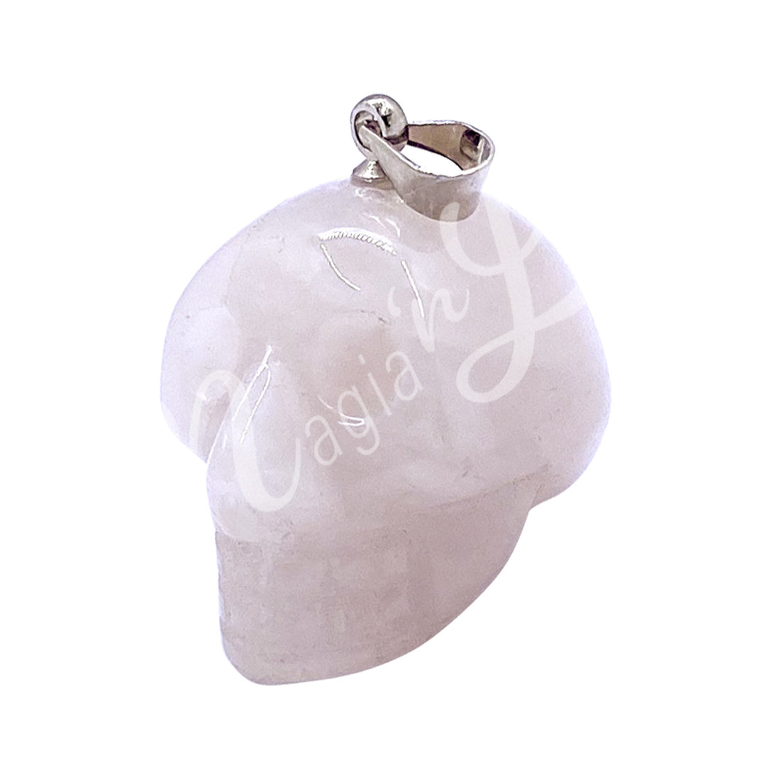 Pendant Skull Rose Quartz 0.75″