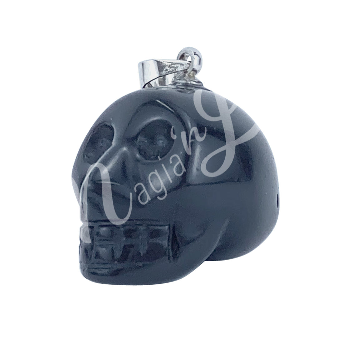 Pendant Skull Black Obsidian 0.75″