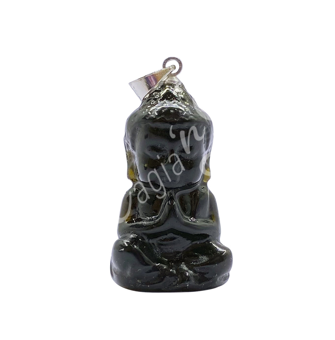 Pendant Buddha Black Obsidian 1"