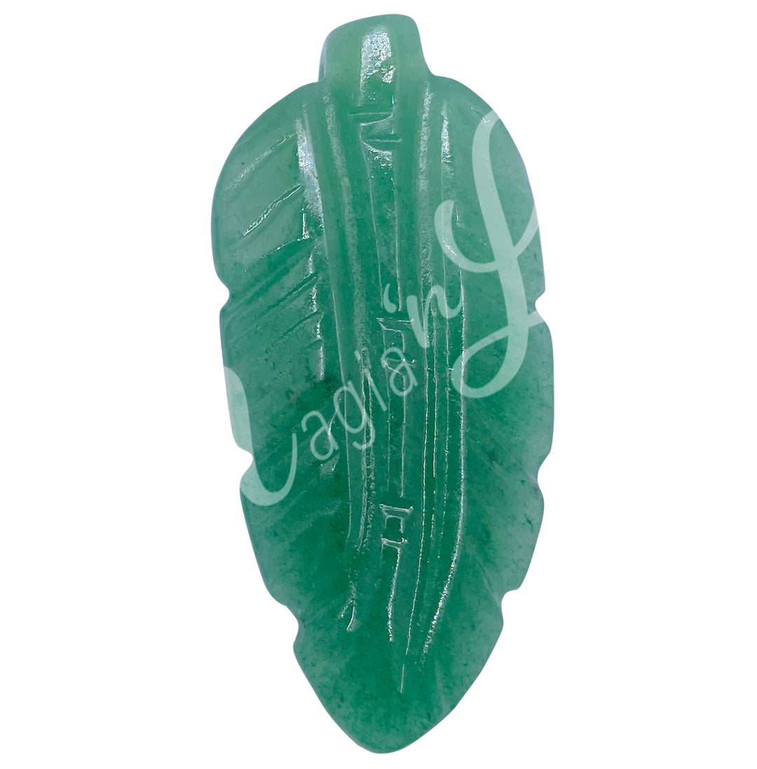 Pendant Feather Green Aventurine 2"