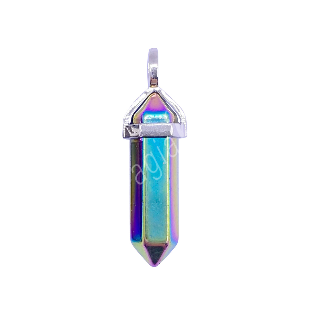 Pendant Point Double Terminated Hematite Plated AB 1.25"