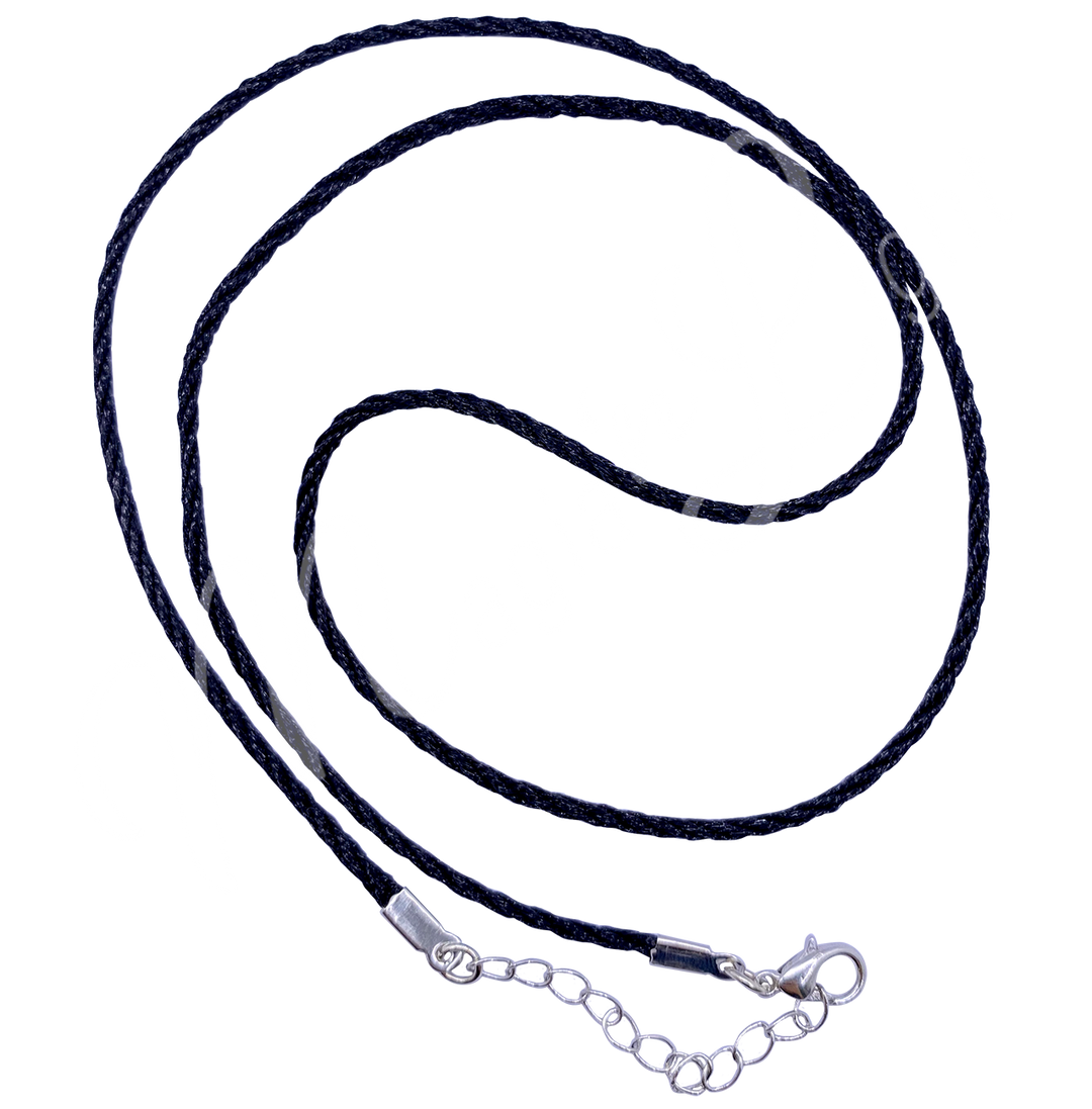 Necklace Braided Black Cord with Clasp 26"L