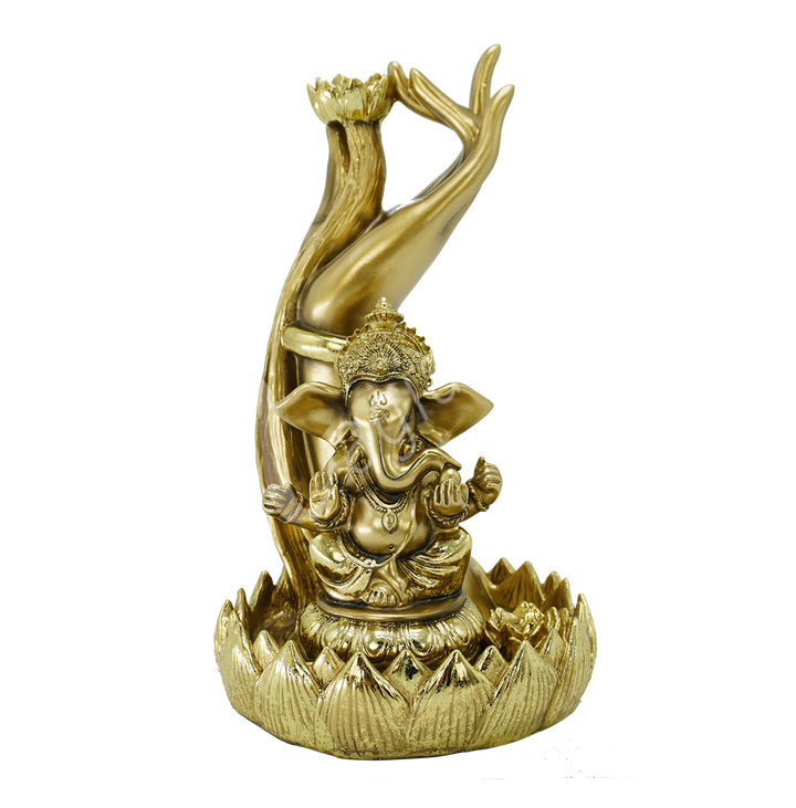 Backflow Cone Burner Bronze Ganesha w Hand