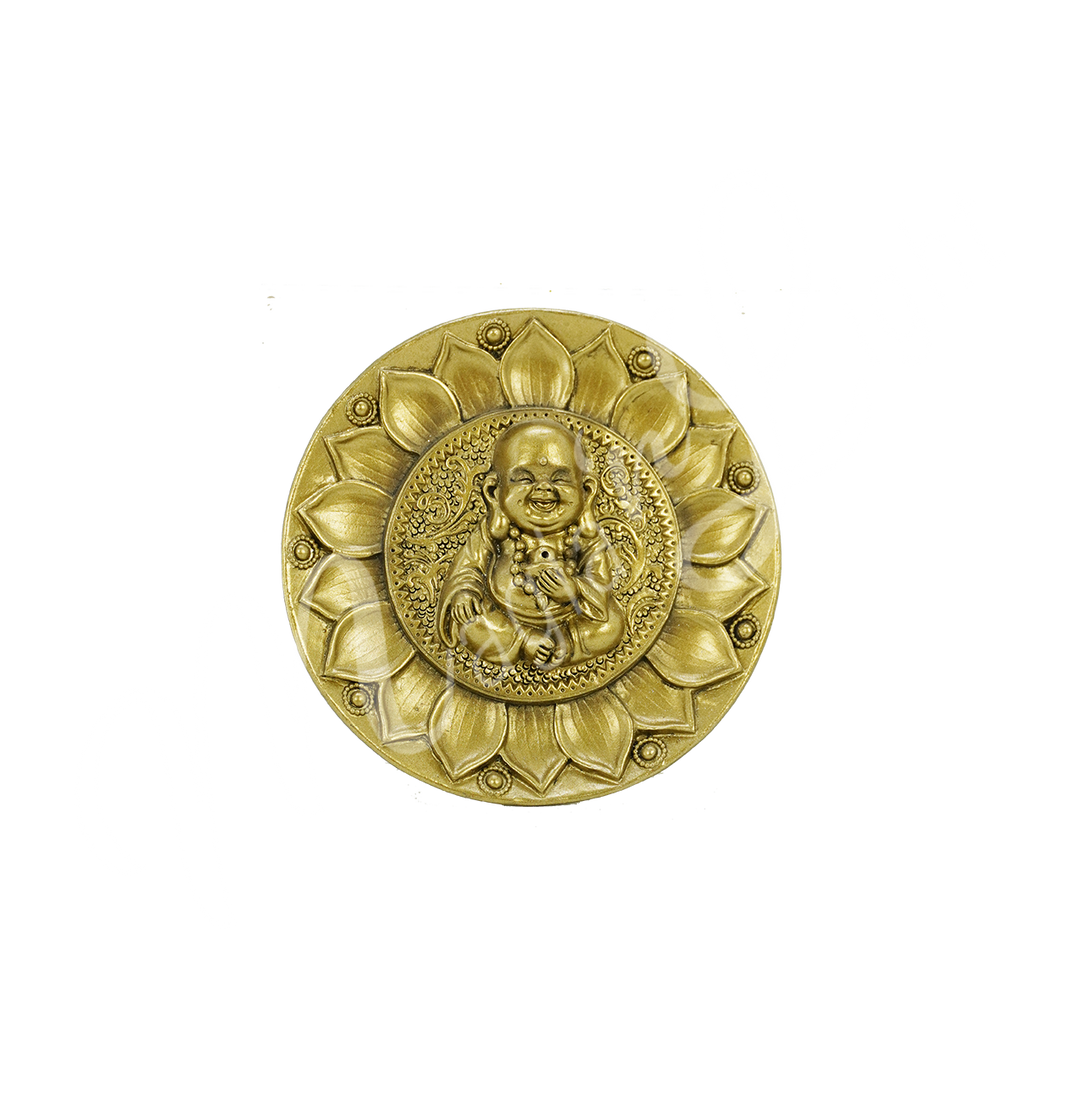 Incense Holder Gold Happy Buddha