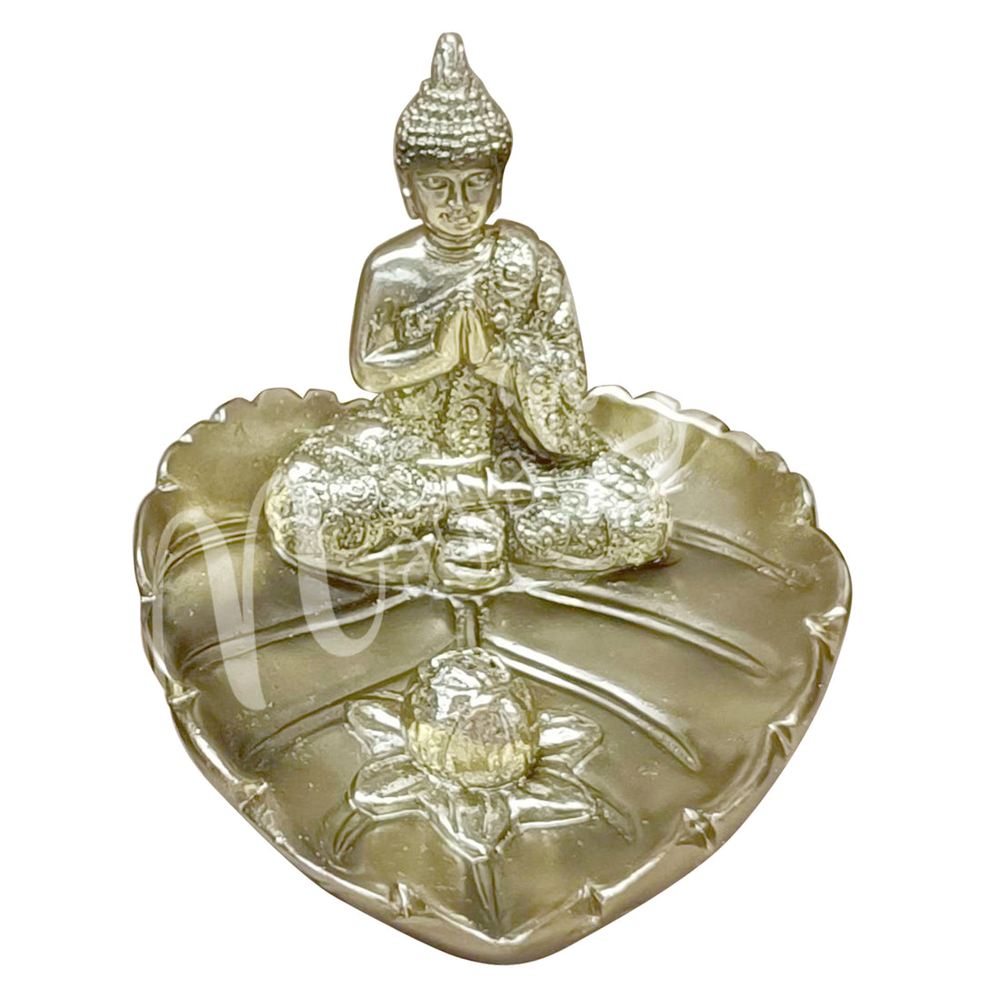 Incense Holder Gold Buddha on Leaf